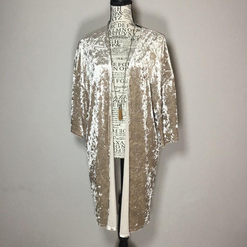 Gold velvet duster robe kimono witchy witchcore hippie boho cowgirl country M/L